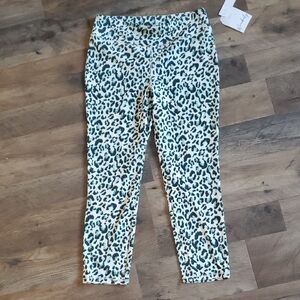 NWT Wonderly Leopard Print Leggings Size PS- Blue and Cream